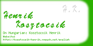 henrik kosztocsik business card